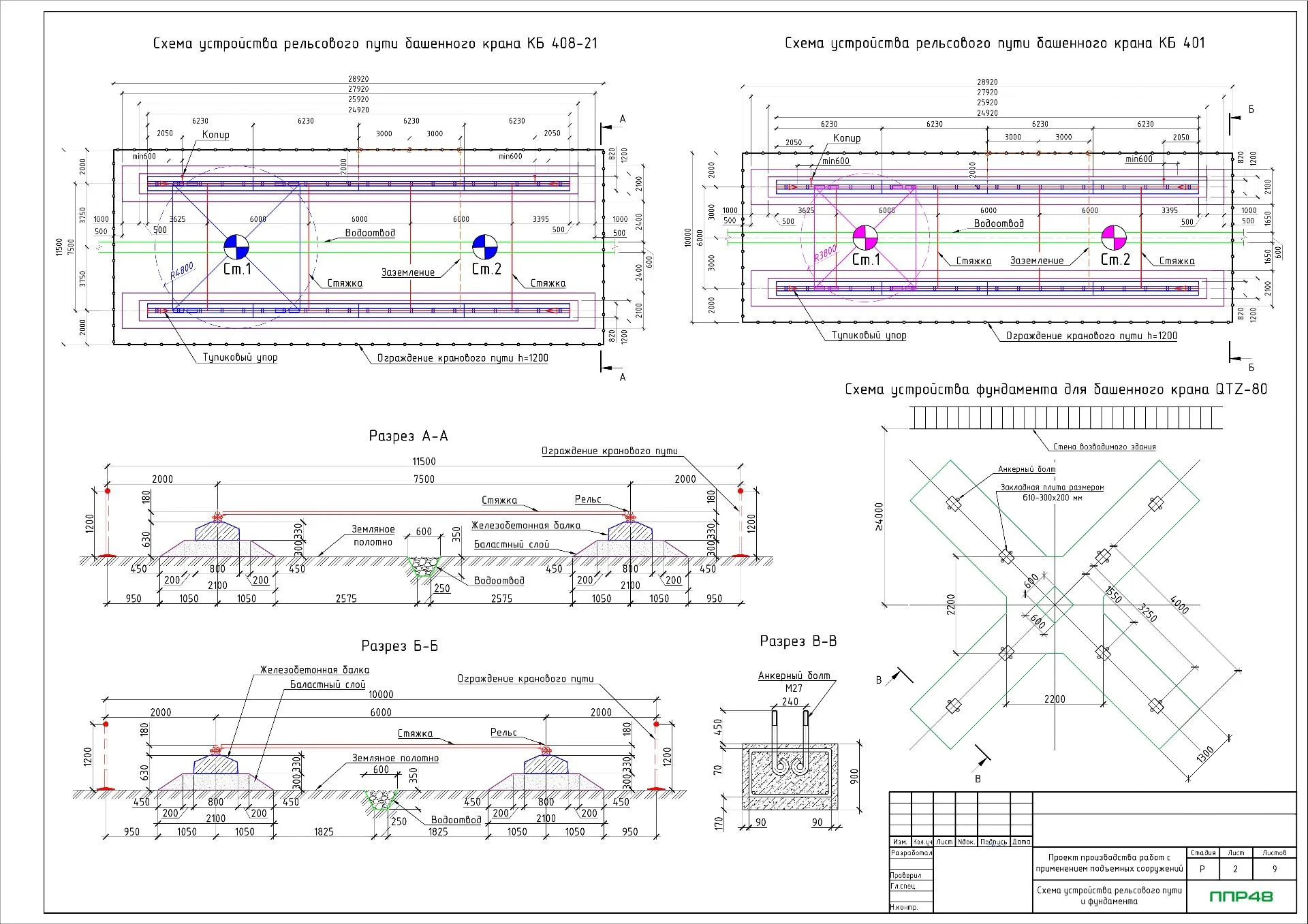 ППР на монтаж фундамента башенного крана