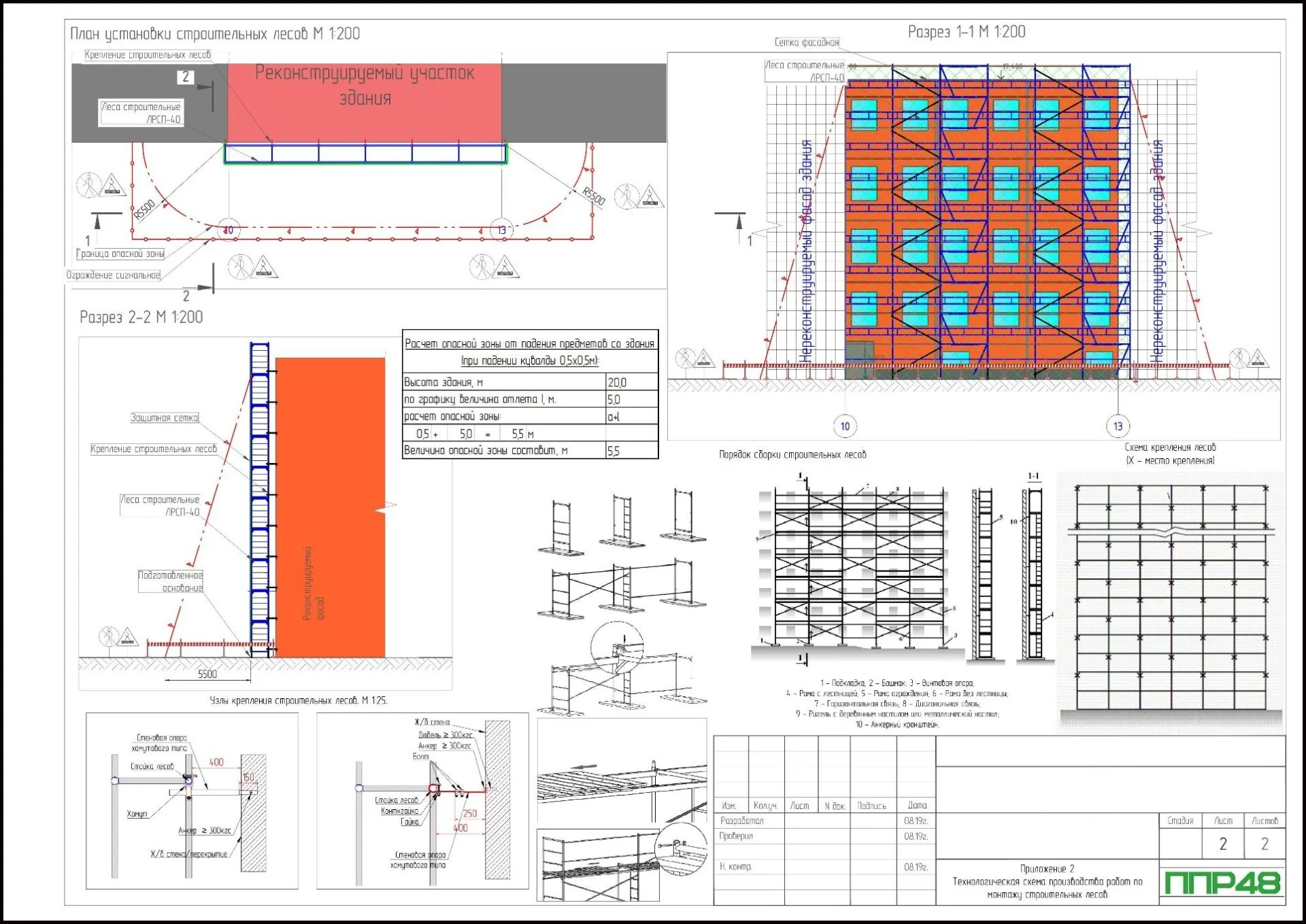ППР на демонтаж лесов Вишнева