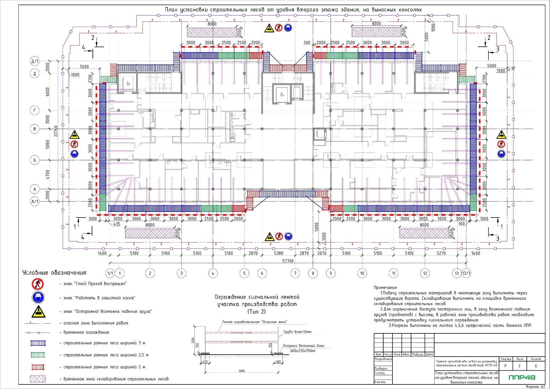 ППР на установку штыревых лесов